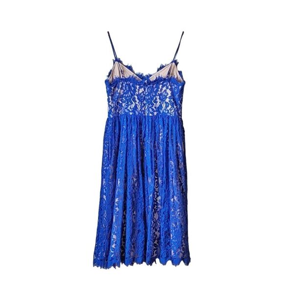 Eliza J Lace Cobalt Blue Illusion Dress Women's Sz 10 Pockets Adjustable NWOT - Picture 7 of 16
